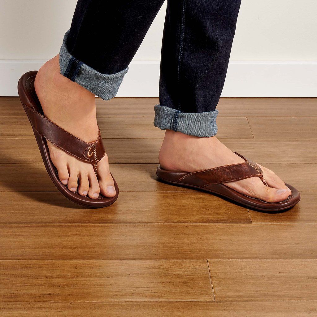 Sandalias Olukai Mekila - Chanclas Hombre Cafes 20958-741